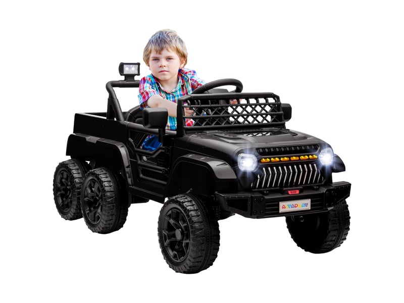 Voiture électrique enfant buggy électrique enfant 2 moteurs 12 v 3 vitesses remorque arrière 122l x 62,5l x 65h cm noir - Conforama A