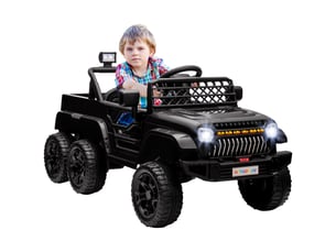 Voiture électrique enfant buggy électrique enfant 2 moteurs 12 v 3 vitesses remorque arrière 122l x 62,5l x 65h cm noir