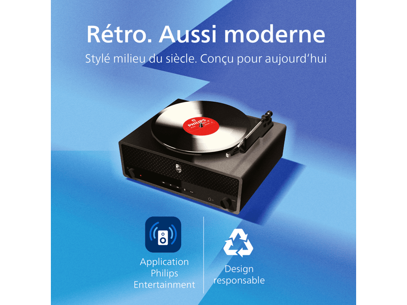  Platine vinyle bleutooth philips tav3000b  - Conforama D