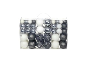 Ensemble de boules de noël 100 pcs 346 cm blancgris