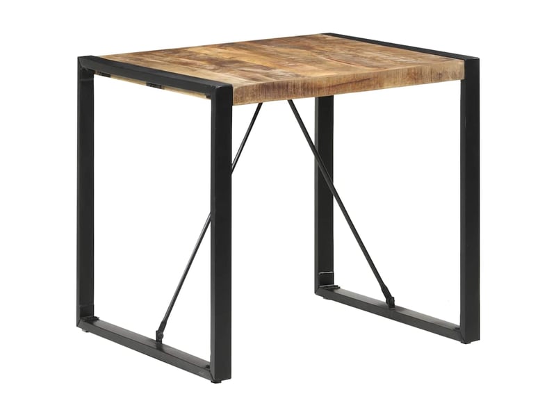 Table à manger, table de salle à manger 80x80x75 cm bois de manguier brut - Conforama B