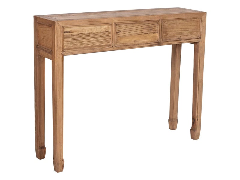  Console en bois beige 105x27x86 cm h  - Conforama D