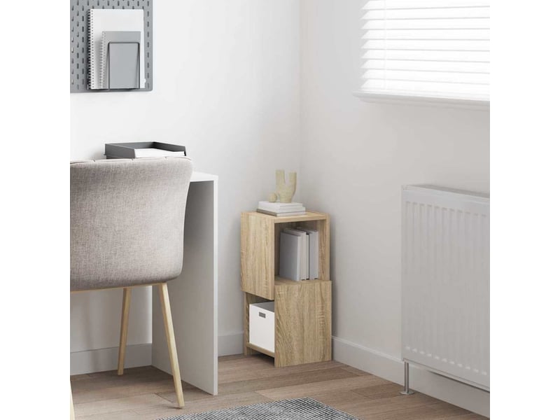 Meuble d'angle, meuble de rangement salon 25,5x25x55cm bois d'ingénierie chêne sonoma  - Conforama D