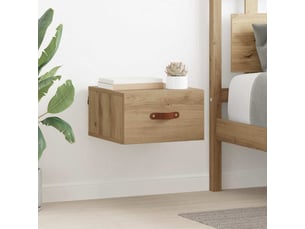 Table de chevet chambre, cabinet de chevet mural 35 x 35 x 20 cm bois d'ingénierie shl4655