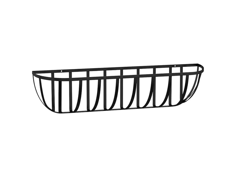  Jardinière - bac à fleurss murales 2 pcs en coco noir 61x19x16 cm acier  - Conforama E