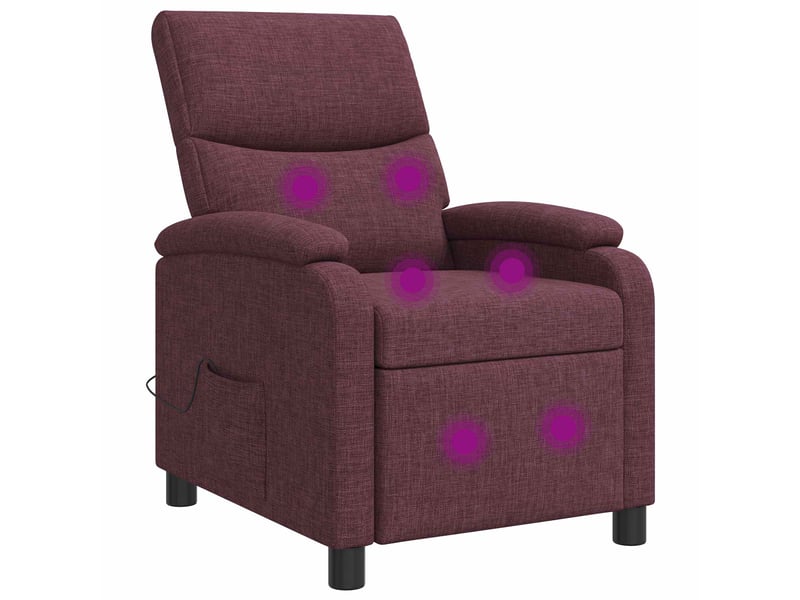  Vidaxl fauteuil de massage inclinable pourpre tissu  - Conforama A