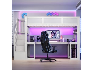 Lit combiné 90x200 cm <strong>OKMYHOME</strong> <strong></strong> coloris blanc