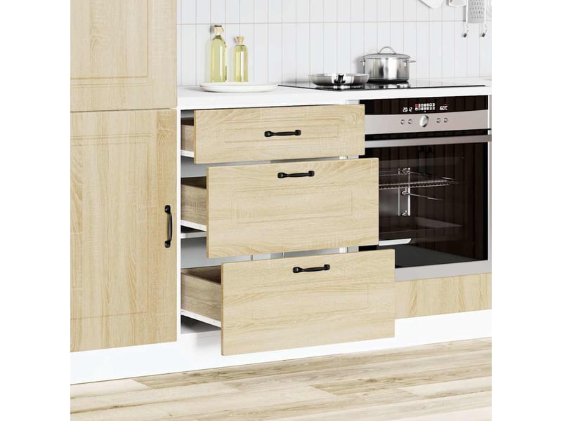 Meuble de rangement, armoire de cuisine kalmar chêne sonoma bois d'ingénierie shl863 - Conforama C