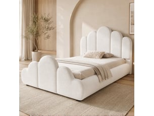 Lit simple 90x200 cm <strong>OKWISH</strong>  <strong></strong> coloris beige