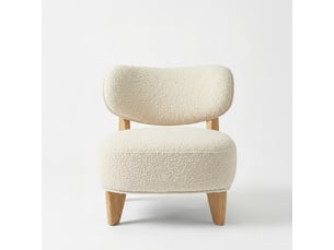 Fauteuil como écru - laine bouclée