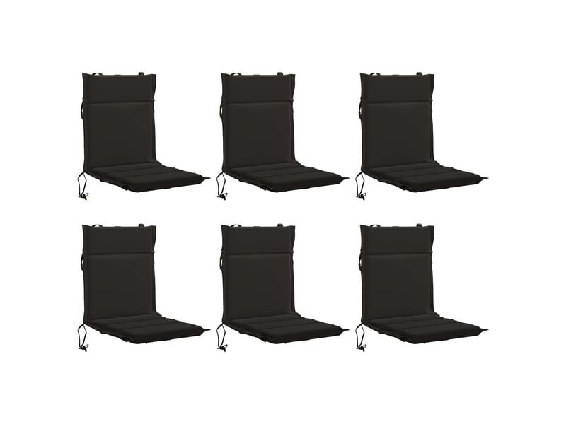 Lot de 6 coussins de chaise à dossier haut gemert noir cf59382 - Conforama A