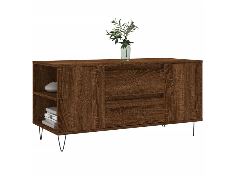  Table basse - table de salon - table à thé chêne marron 102x44,5x50 cm bois d'ingénierie  - Conforama C