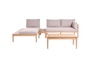 Ensemble de salon de jardin avec table 3 places talla acacia marron clair