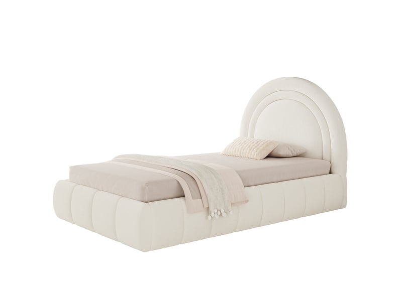  Lit coffre enfant simple 90×200 cm avec rangement hydraulique - okmyhome- tête rembourrée, sans matelas  - Conforama A