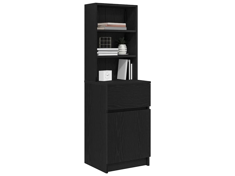  Table de chevet - cabinet de chevet - table de nuit noir 39x35x125 cm bois d’ingénierie  - Conforama C