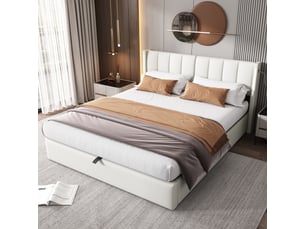Lit coffre 180x200 cm   Morn Vibe coloris blanc