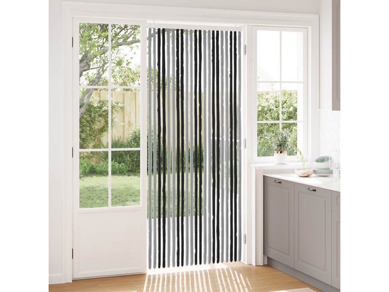  Rideau anti-insectes, moustiquaire en chenille gris et noir 90 x 220 cm cf43465  - Conforama B