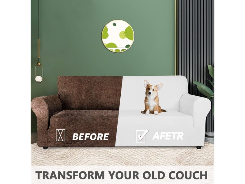  Housse de canapé en velours 4 places(231-279cm), sofa cover extensible  - Conforama E