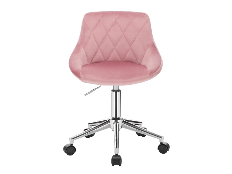  Chaise de bureau à roulettes pivotante et réglable en hauteur rose evryae  - Conforama A