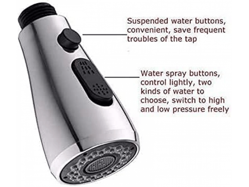  Waterdrops douchette rétractable evier robinet cuisine avec bouton stop 2 types de jet pro tête universelle pour mitigeur wc robinet salle de bain  - Conforama D