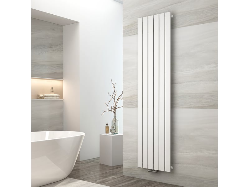 Emke radiateur à eau chaude, radiateur plat seule couche connexion centrale, montage mural vertical design, blanc 180 x 46 cm, 839w - Conforama B
