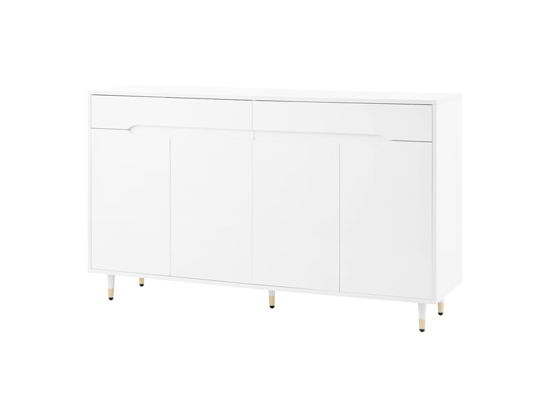  Meuble à chaussures 140x39x84 cm, rangement pour 24 paires de chaussures, 2 tiroirs, 2 étagères réglables, design minimaliste  - Conforama A