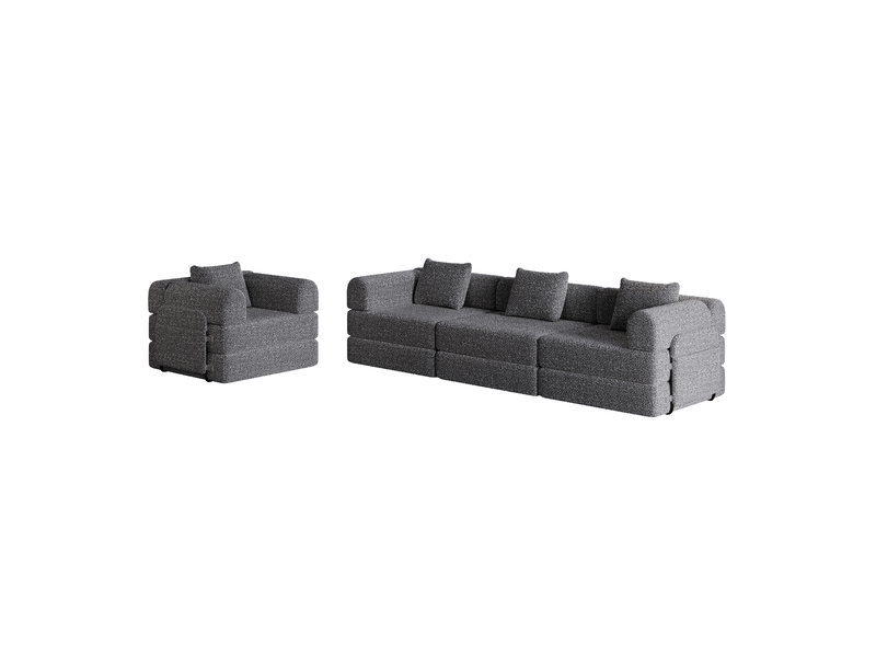  Canapé convertible, canapé-lit — avec rangement, avec accoudoirs, en chenille  - Conforama W