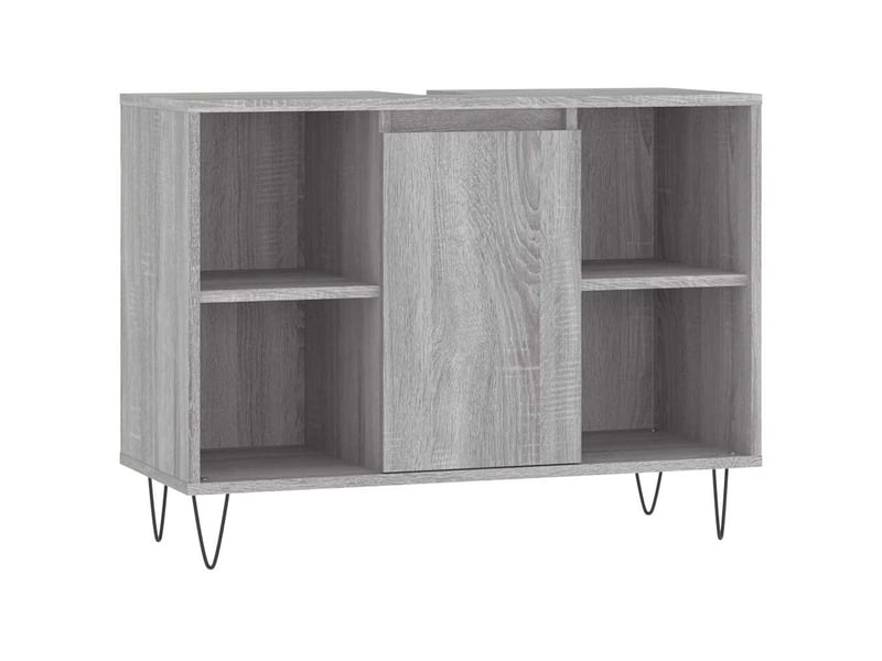  Meuble salle de bain rangement, commode sonoma gris 80x33x60 cm bois d'ingénierie shl9625  - Conforama A