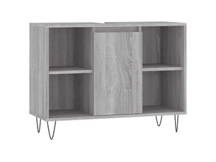 Meuble salle de bain rangement, commode sonoma gris 80x33x60 cm bois d'ingénierie shl9625