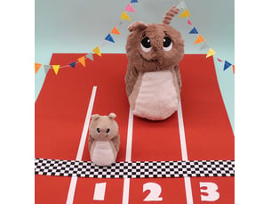 Peluche escargot speedou maman et son bébé marron beige