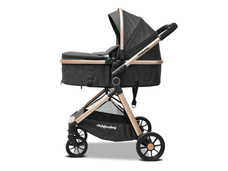  Poussette 2 en 1 80x62x106 cm réversible noir antique  - Conforama A