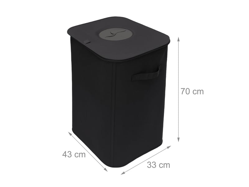  Conteneur de collecte 100 litres rangement pratique bureau cuisine 70 x 43 x 33 cm en polyester gris 13_0017922  - Conforama A