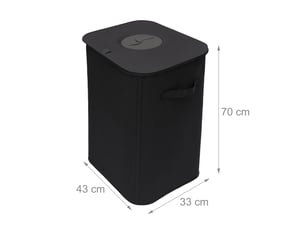 Conteneur de collecte 100 litres rangement pratique bureau cuisine 70 x 43 x 33 cm en polyester gris 13_0017922