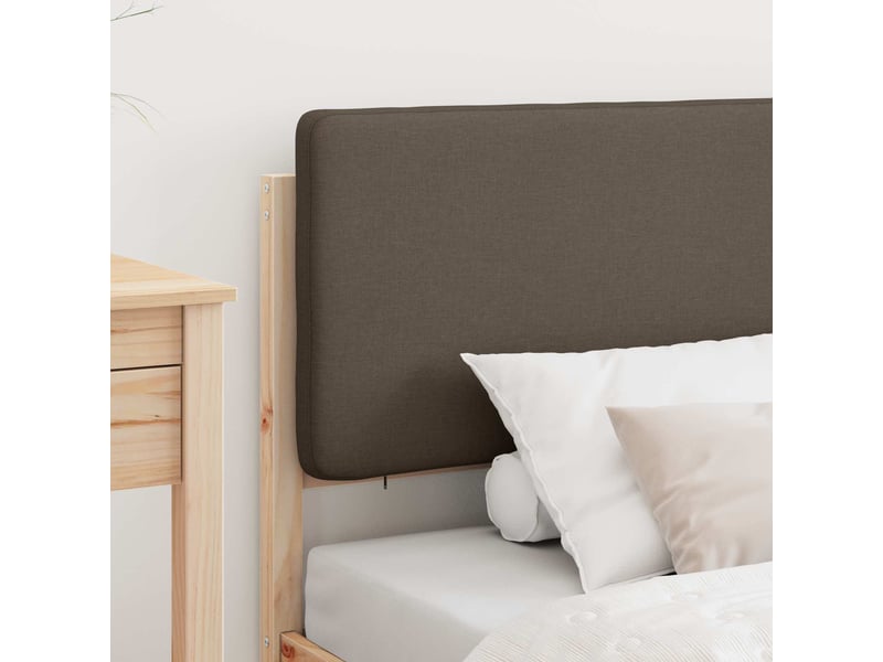  Lit simple- lit adulte -  cadre de lit avec tête de lit rembourrée taupe 100 x 200 cm  - Conforama B