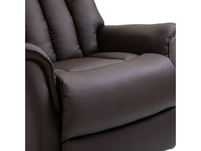  Fauteuil releveur électrique marron, fauteuil relax inclinable avec repose-pieds, aide au lever pour salon et coin lecture  - Conforama E