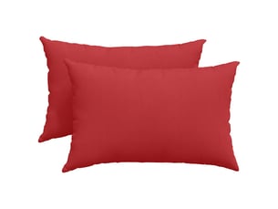 Lot de 2 coussins de canapé, coussins décoratifs tissu rouge 60 x 40 cm cf58945