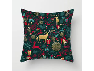 Housses de coussin joyeux noël - lot de 4 housses de coussin décoratives de noël avec cerf pour canapé, chambre et décoration intérieure, 45 x 45 cm, vert