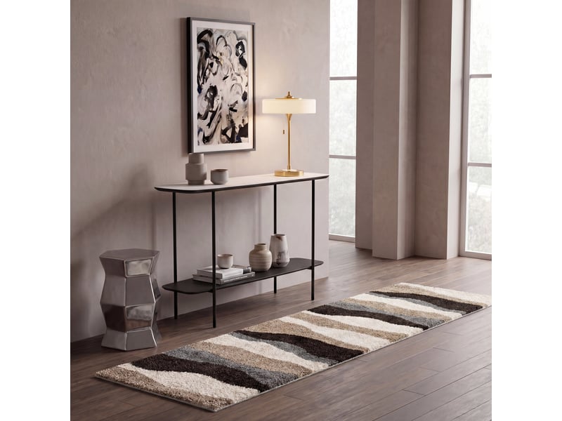 Tapis en polypropylène blancgris, 69 x 244 cm  - Conforama B