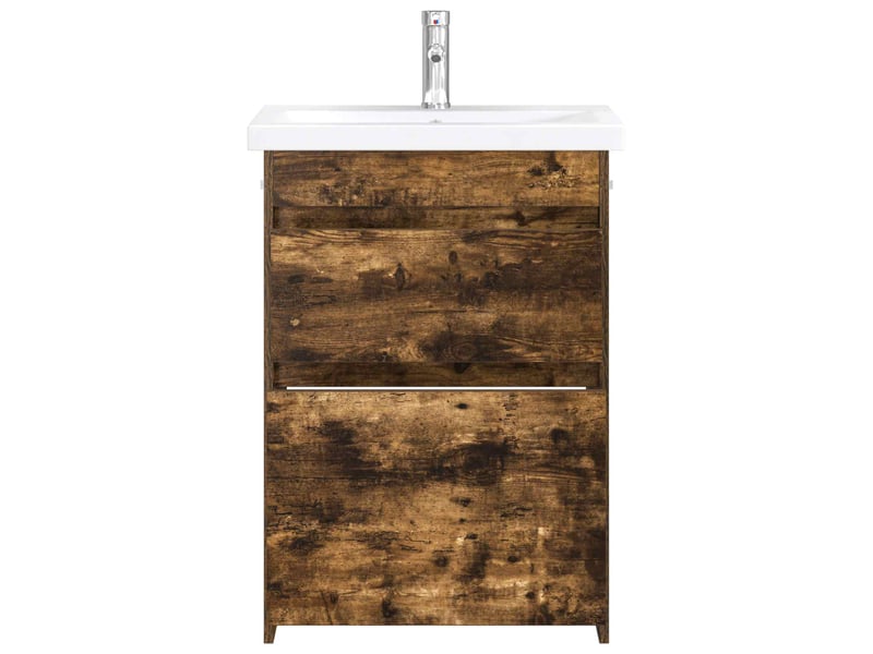 Ensemble de mobilier de salle de bain chêne fumé shl7463 - Conforama C