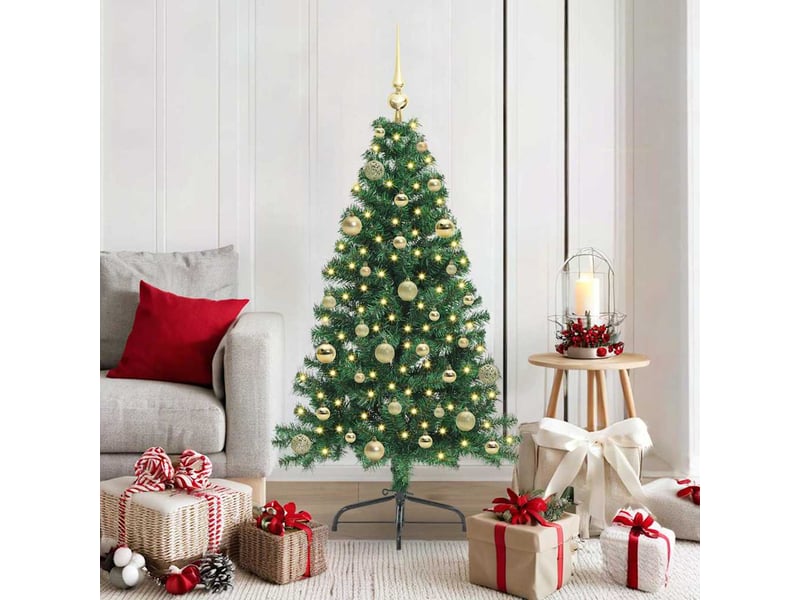  Sapin de noël - arbre de noël artificiel pré-éclairé vert 150 cm pvc  - Conforama B