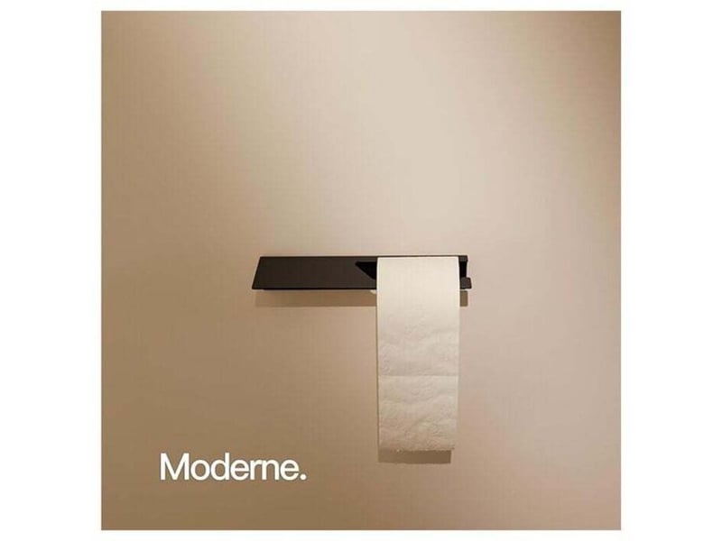  Porte-papier toilette design hamburg sans perçage  porte-papier toilette mural autocollant pour salle de bain  porte-papier toilette  noir mat  - Conforama C
