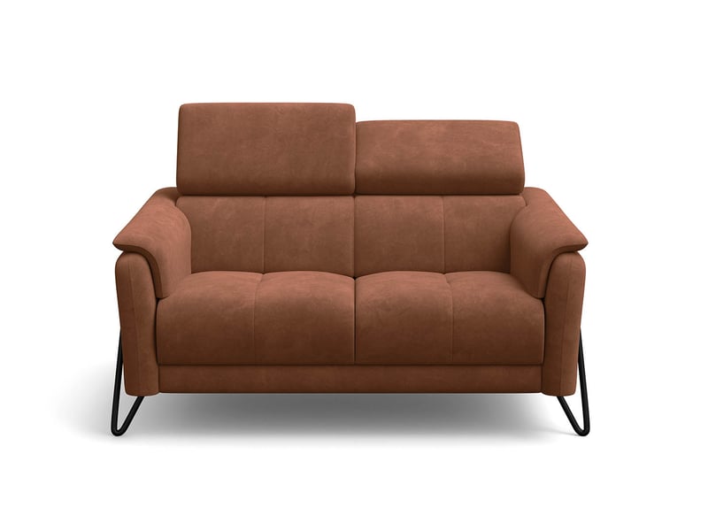 Canapé 2 places roden, tissu velours marron RODEN - Conforama C