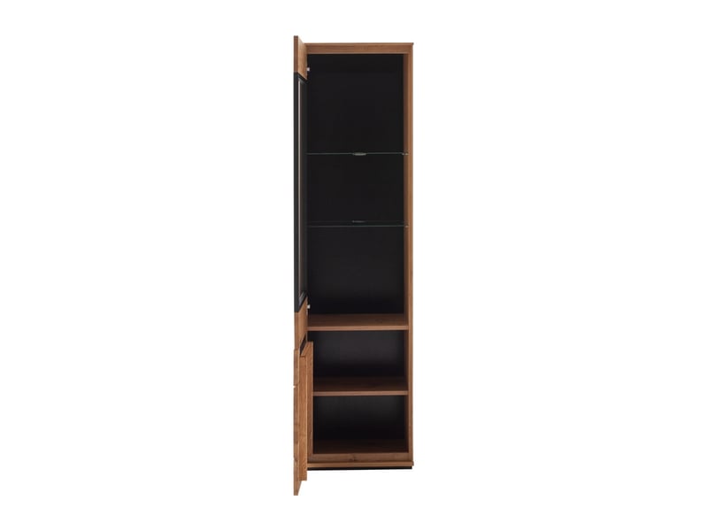  Vitrine haute 1 porte coloris chêne sauvage - longueur 53 x profondeur 41 x hauteur 196 cm  - Conforama C