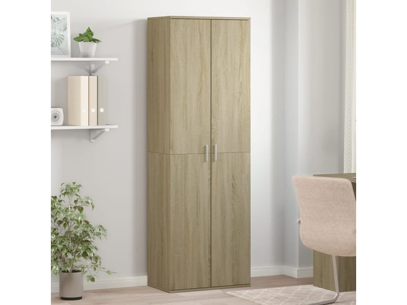  Buffet haut, meuble de rangement salon chêne sonoma 60x35x180 cm bois d'ingénierie  - Conforama B