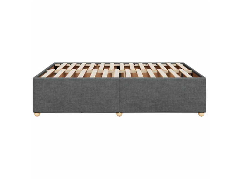  Lit double- lit adulte -  cadre de lit sans matelas gris foncé 140x190 cm tissu  - Conforama D