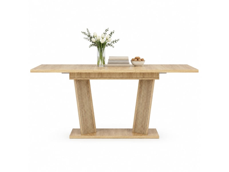  Table à manger extensible,160x80x76 cm,mdf,naturel et marron clair  - Conforama A