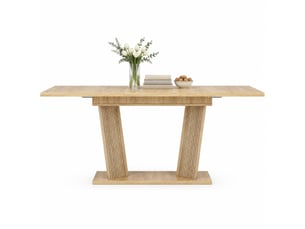 Table à manger extensible,160x80x76 cm,mdf,naturel et marron clair