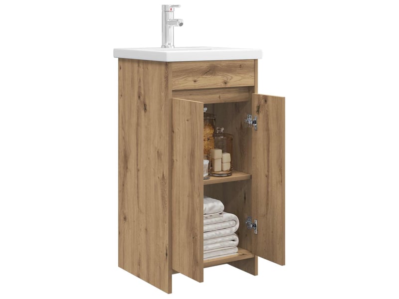  Meuble de salle de bain avec évier chêne artisanal shl2005  - Conforama C