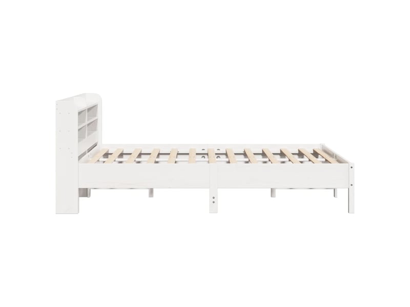  Lit double- lit adulte -  cadre de lit sans matelas blanc 150x200 cm bois de pin massif  - Conforama D