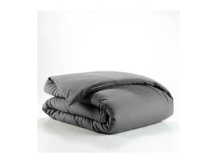 Housse de couette 1 personne 140 x 200 cm uni 57 fils lina anthracite